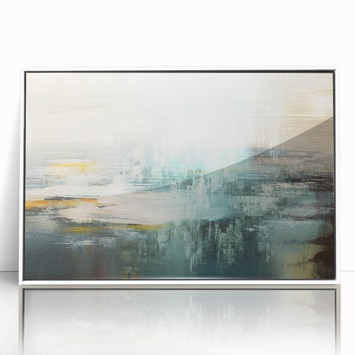 Abstract wall art canvas showcasing vibrant colors and dynamic shapes, perfect for modern home decor or office settings, enhancing creative spaces.