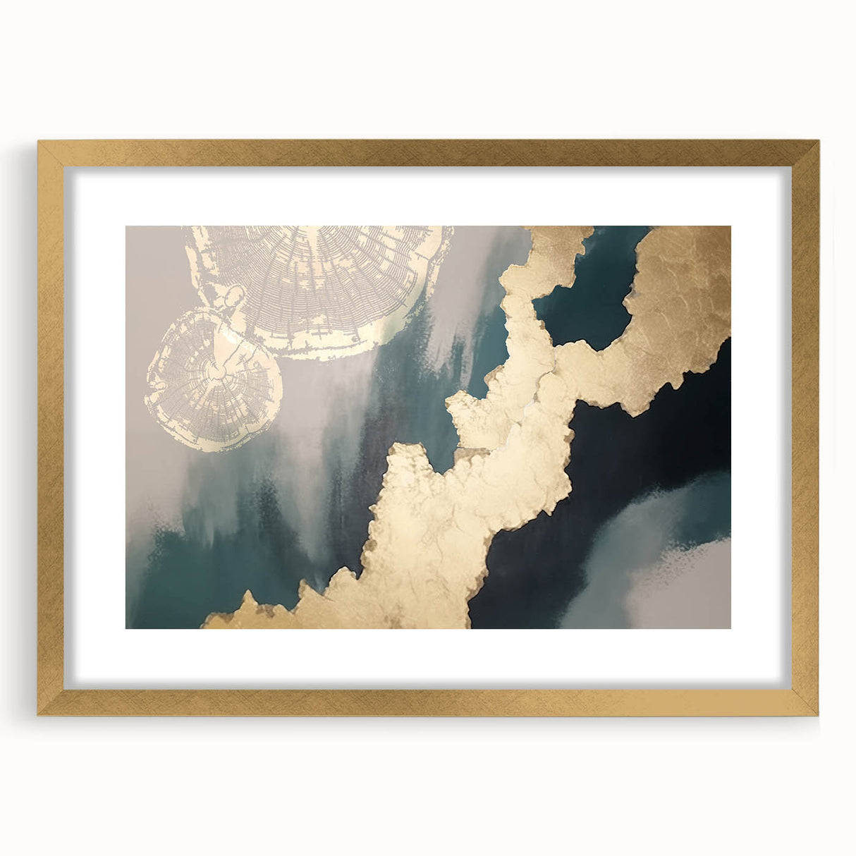 Abstract wall art print showcasing vibrant colors and dynamic shapes, rolled and packaged securely in a sturdy cardboard tube for safe shipping.