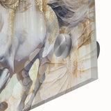 Vibrant abstract wall art canvas showcasing bold colors and dynamic shapes, ideal for modern home decor, presented in a protective rolled packaging.