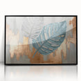 Modern Strokes and Lines Abstract Art with Feather Motif on Canvas