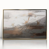 Abstract Contemplative Figure with Woodgrain - Minimalist Art