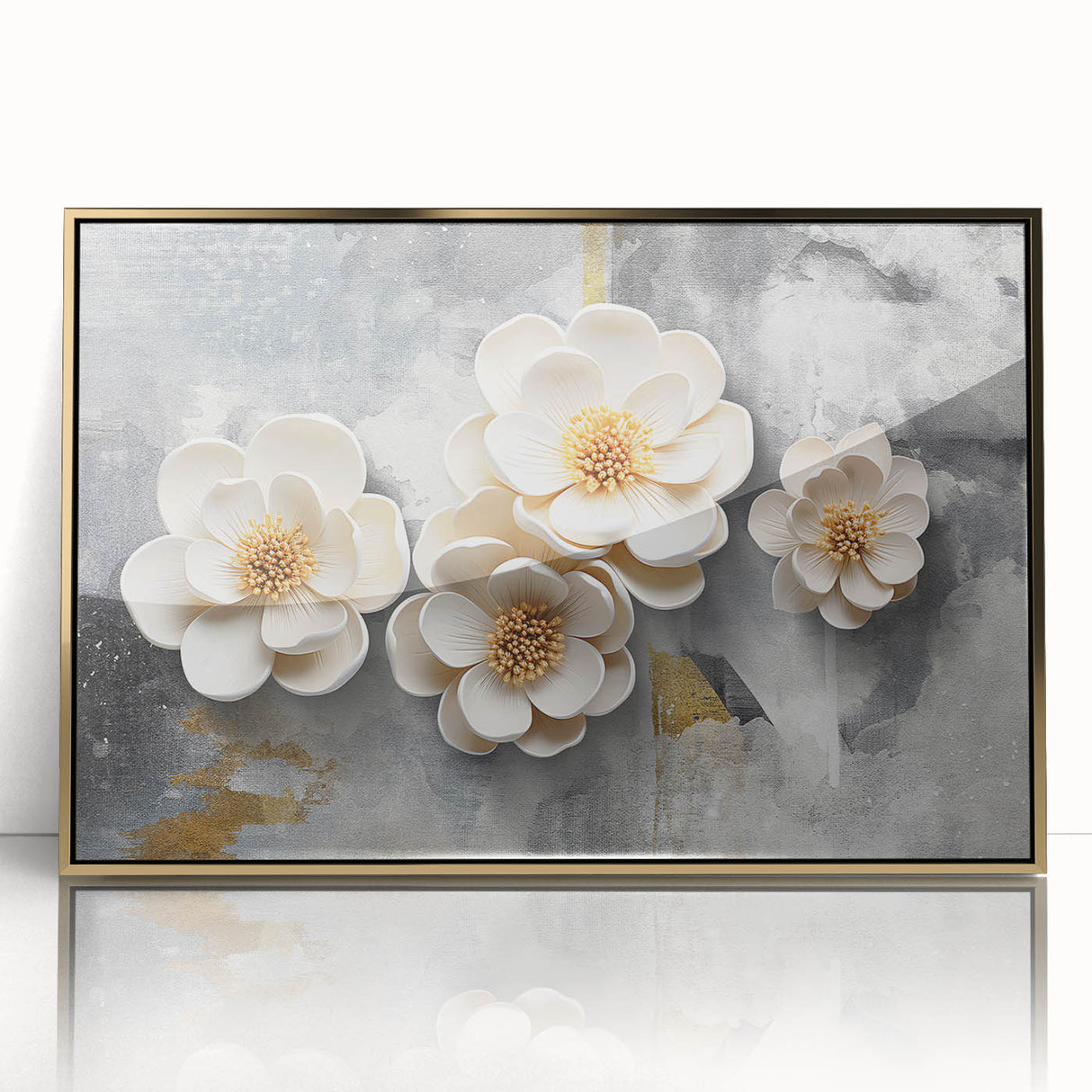 Vibrant abstract canvas artwork showcasing a swirling blend of blue, orange, and yellow colors, perfect for modern home decor.