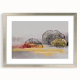 Abstract geometric wall art canvas featuring vibrant colors and intricate shapes, ideal for modern home decor, displayed against a neutral background.