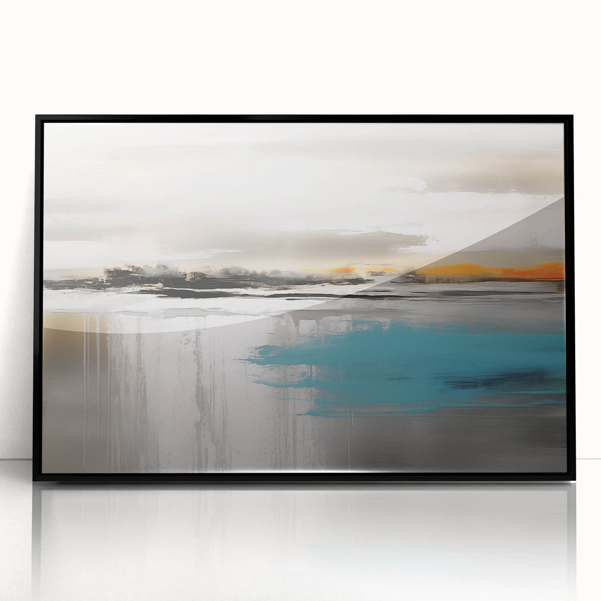 Abstract canvas artwork showcasing vibrant blue and gold swirling patterns, ideal for modern home decor or art enthusiasts.