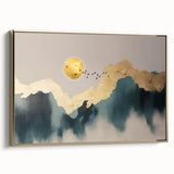 Vibrant abstract canvas art showcasing bold colors and dynamic shapes, rolled and ready for display, packaged securely in a protective cardboard tube.