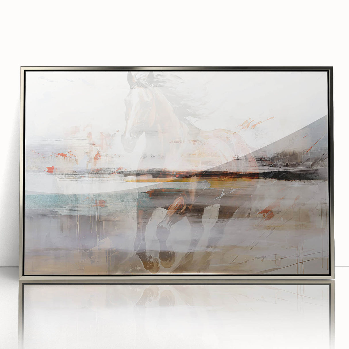 Abstract art canvas print showcasing vibrant colors and dynamic shapes, perfect for modern home decor or office spaces, presented in a rolled format.