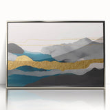 Abstract canvas artwork showcasing vibrant colors and dynamic shapes, perfect for modern home decor or office spaces, emphasizing creativity and style.