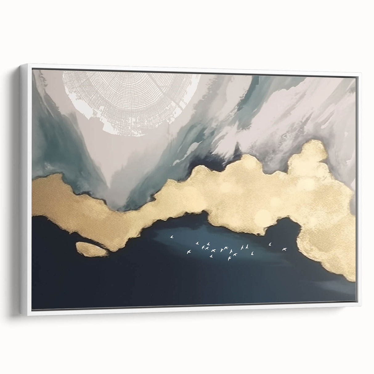 Abstract canvas art showcasing vibrant colors and geometric shapes, emanating a modern aesthetic. Ideal for enhancing contemporary home decor or office spaces.