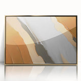 Abstract wall art canvas featuring vibrant geometric patterns in bold colors of blue, orange, and yellow, showcasing a modern artistic design ideal for contemporary decor.
