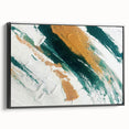 Colorful abstract wall art canvas print showcasing vibrant geometric shapes and flowing lines, perfect for modern home decor or office spaces.