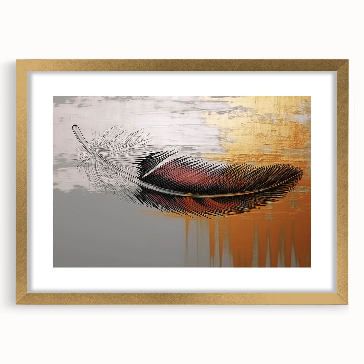 Abstract wall art print showcasing vibrant colors and dynamic shapes, ideal for modern decor, presented in a rolled canvas format.