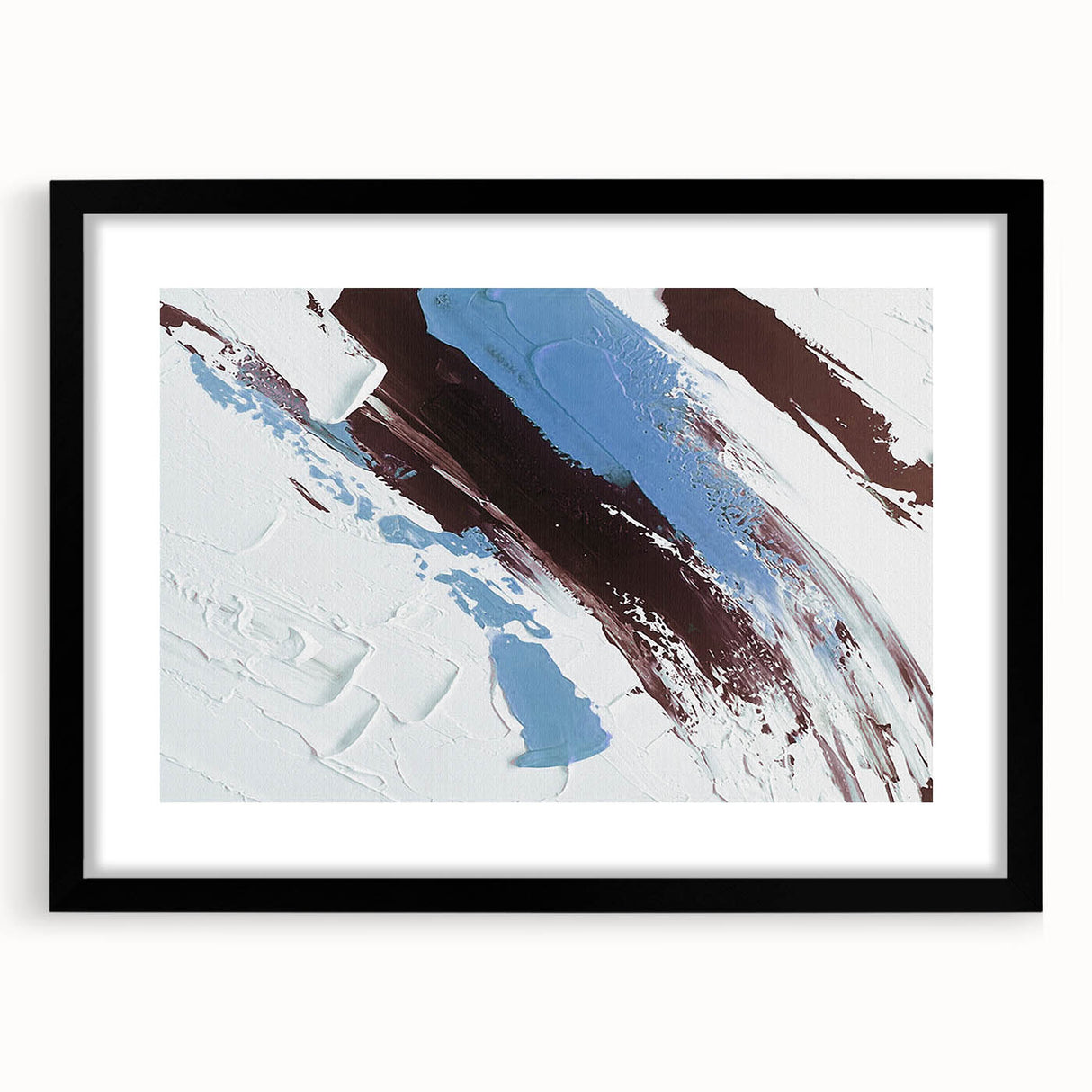 Abstract canvas art print showcasing vibrant swirls of blue, orange, and yellow hues, designed for modern home decor and artistic flair.