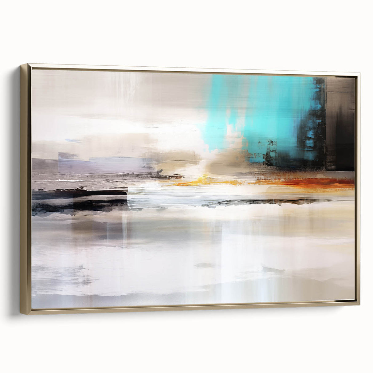 Abstract wall art canvas print showcasing vibrant colors and fluid shapes, designed for modern decor, displayed on a wooden easel.