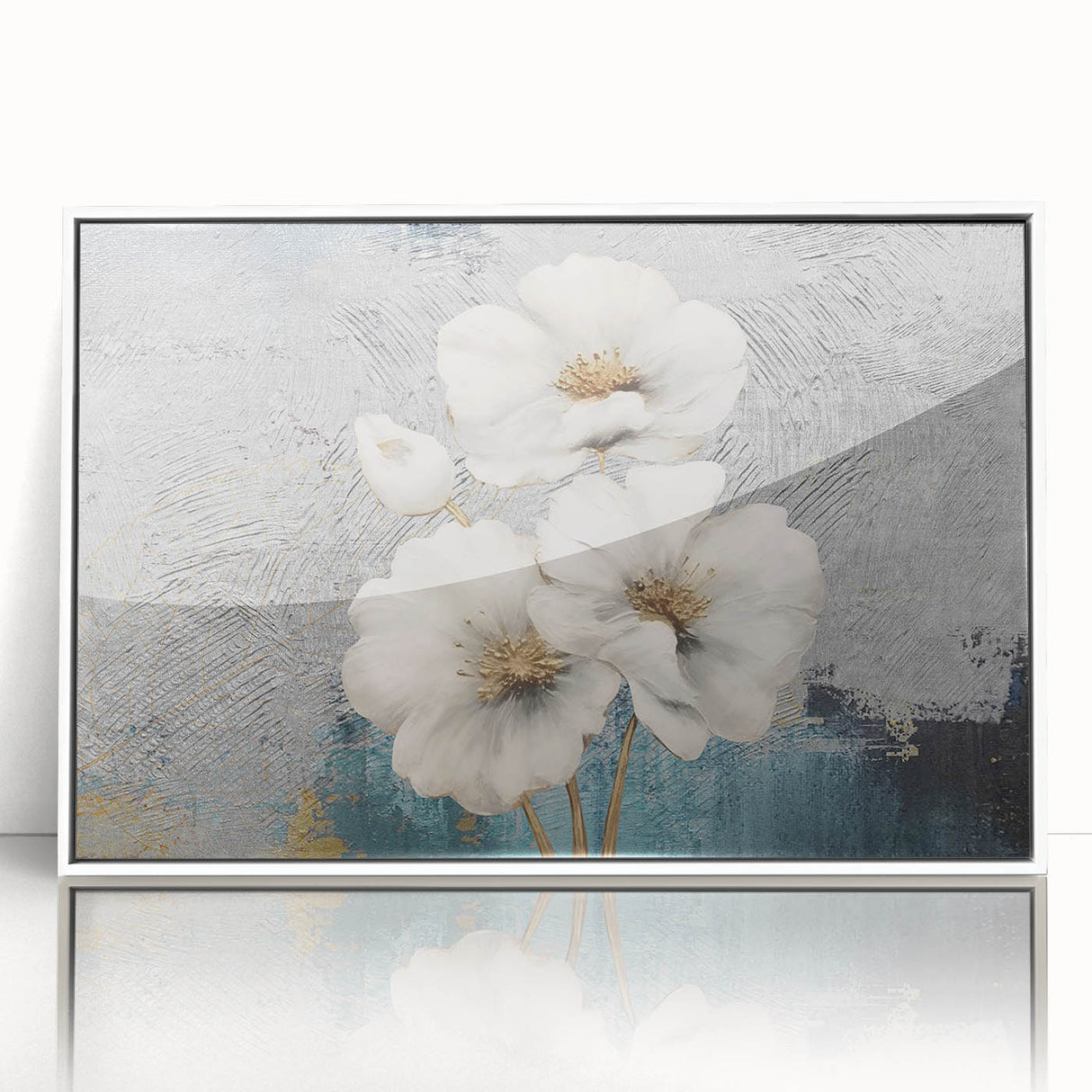 Colorful abstract wall art canvas print showcasing vibrant geometric shapes and fluid lines, perfect for modern home decor accents.