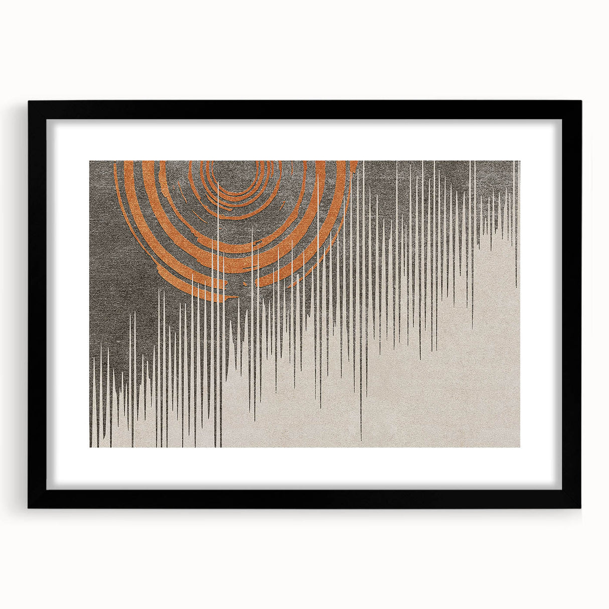 Abstract wall art canvas featuring vibrant colors and geometric patterns in shades of blue, orange, and yellow, ideal for modern home decor or art enthusiasts.