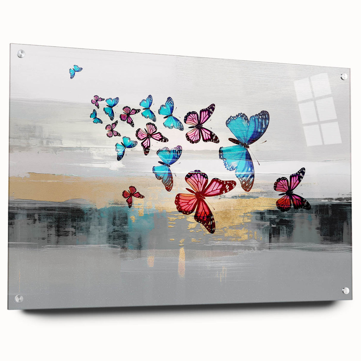 Abstract wall art canvas print showcasing vibrant colors and dynamic shapes, perfect for modern home decor and adding a contemporary touch.