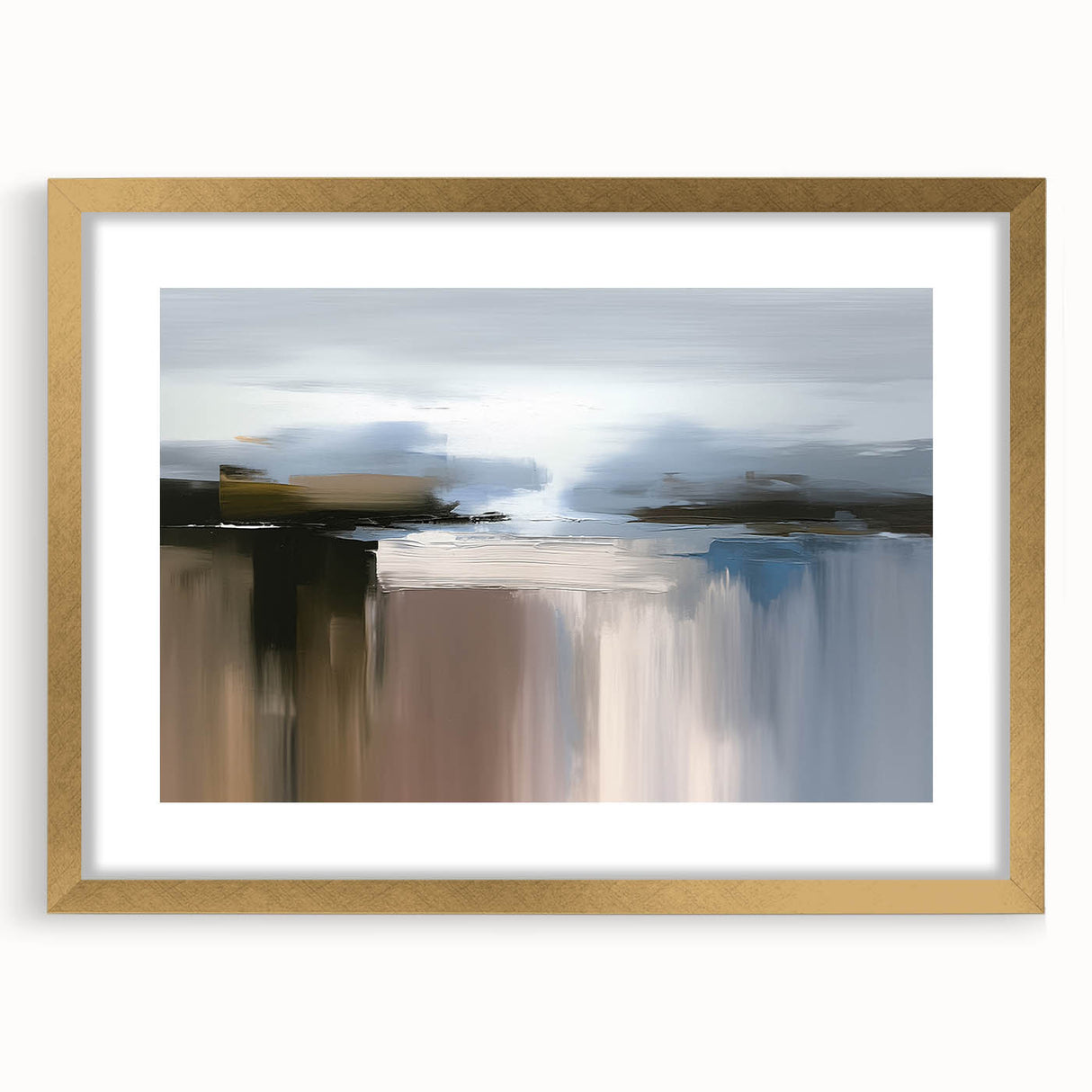 Vibrant abstract canvas art print showcasing swirling colors of blue, orange, and yellow, perfect for modern home decor or office spaces.