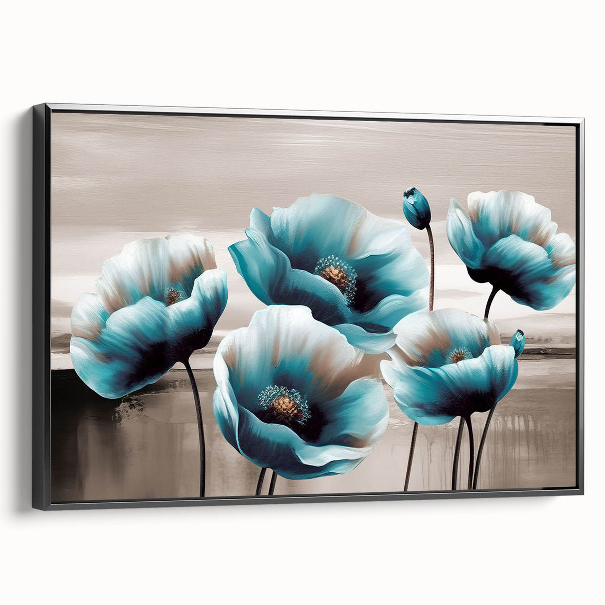 Abstract wall art canvas featuring vibrant colors and geometric patterns, designed to enhance modern decor, displayed in a stylish living room setting.