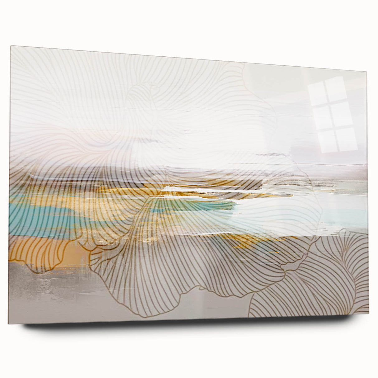 Vibrant abstract wall art print showcasing bold colors and dynamic shapes, perfect for modern home decor or office spaces.