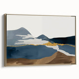 Colorful abstract wall art canvas featuring vibrant hues of blue, orange, and yellow, ideal for modern home decor or gallery display.