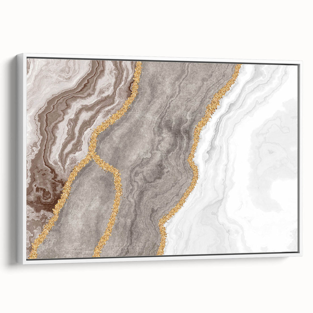 Vibrant abstract wall art canvas featuring dynamic shapes in bold colors of blue, orange, and yellow, perfect for modern decor.