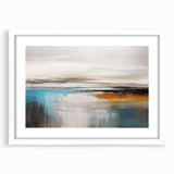 Colorful abstract wall art canvas print featuring vibrant swirls of blue, orange, and yellow, ideal for modern home decor or office spaces.
