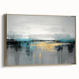 Abstract wall art featuring vibrant colors and geometric shapes, showcasing a modern design, ideal for contemporary home decor or office aesthetics.