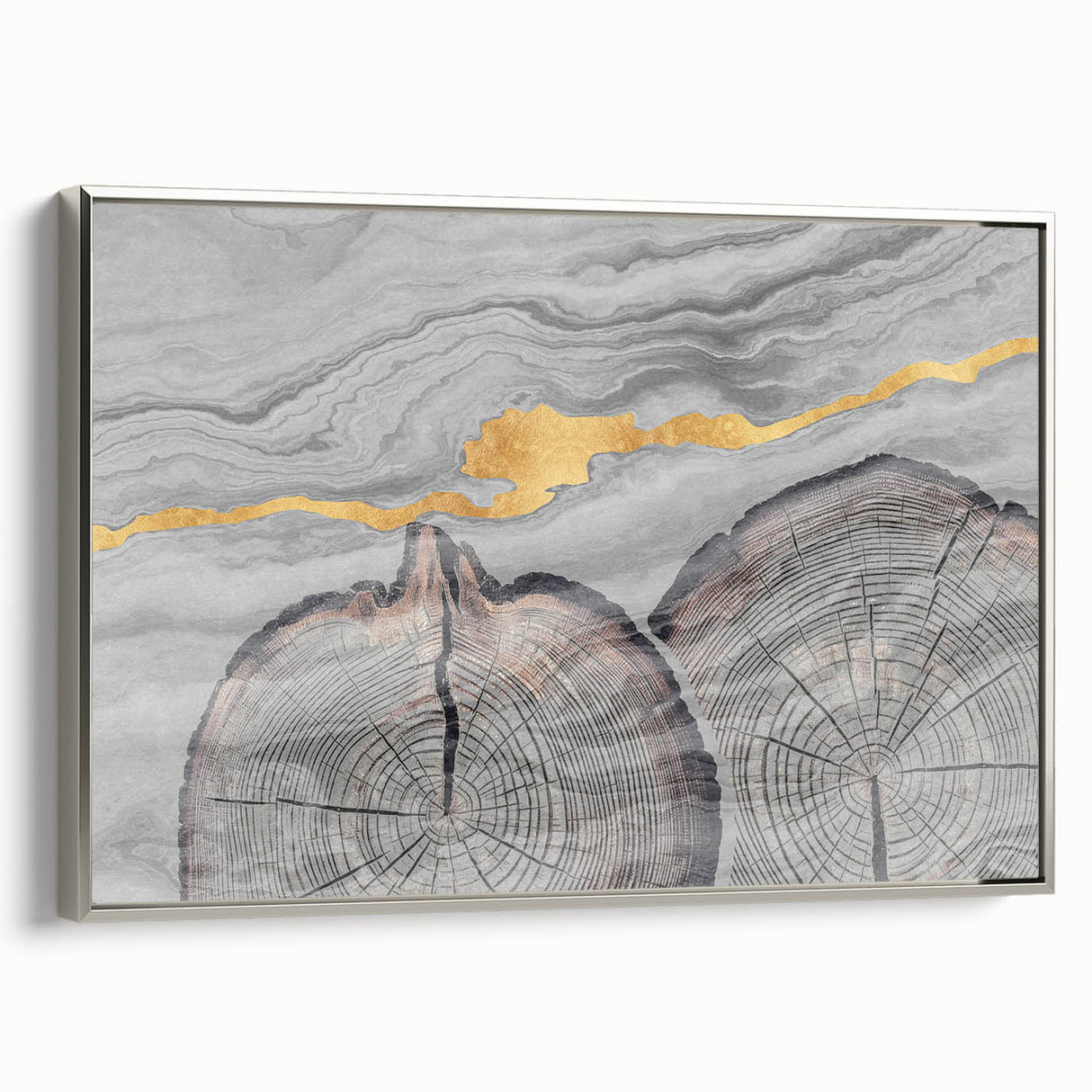 Abstract wall art canvas print showcasing vibrant swirls of blue, orange, and yellow, perfect for modern home decor or office styling.