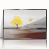 Abstract wall art canvas showcasing vibrant colors and dynamic shapes, perfect for modern decor, presented in a protective tube for delivery.
