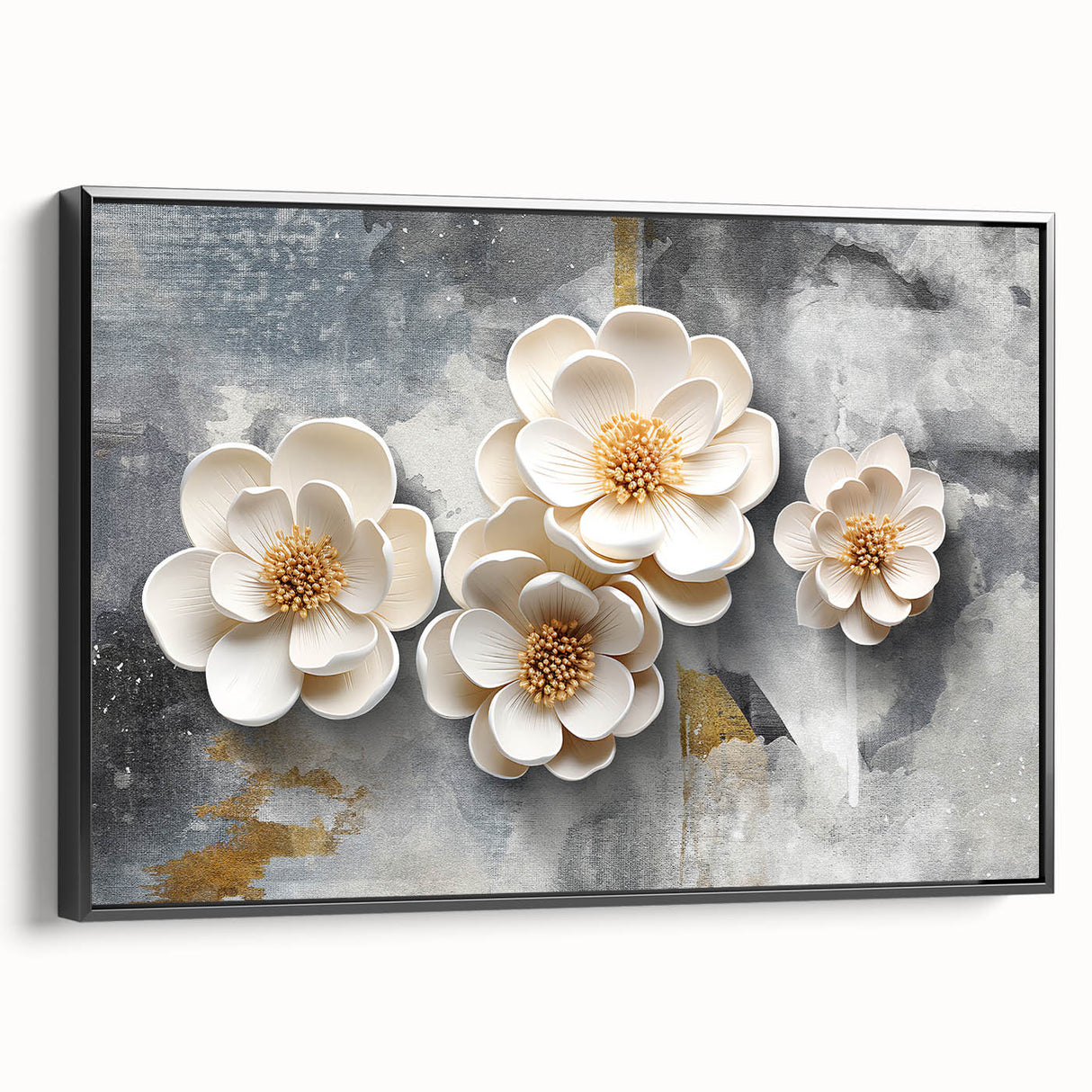 Colorful abstract canvas art featuring vibrant swirls of blue, orange, and yellow, perfect for modern home decor and artistic flair.