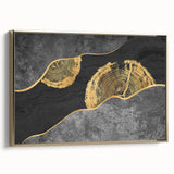 Abstract wall art print showcasing vibrant colors and fluid shapes, designed for modern decor, displayed against a neutral background.