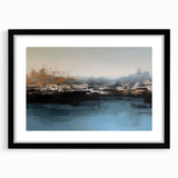 Abstract wall art canvas featuring vibrant colors and geometric shapes, suitable for modern home decor. Packaged securely in a protective cardboard tube.