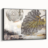 Abstract wall art canvas print showcasing vibrant colors and intricate geometric patterns, ideal for modern home decor, presented in a protective cardboard tube.