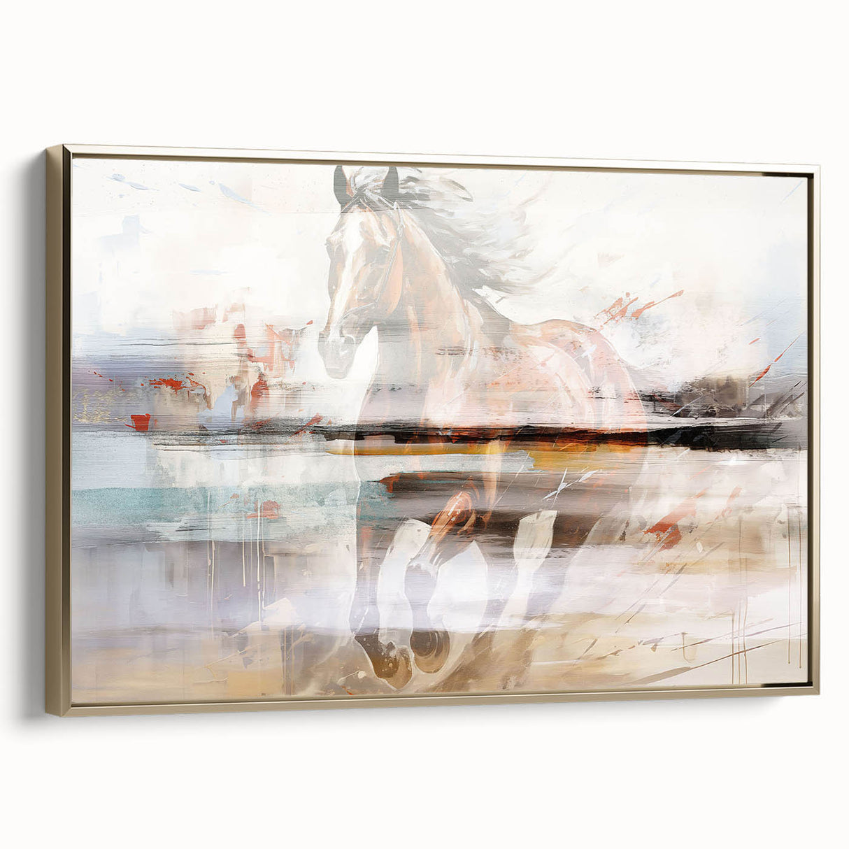 Abstract wall art canvas print showcasing vibrant splashes of color and dynamic shapes, perfect for modern home decor and artistic flair.