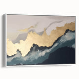 Colorful abstract canvas artwork showcasing vibrant swirls of blue, orange, and yellow, ideal for modern home decor, enhancing any living space with its dynamic design.