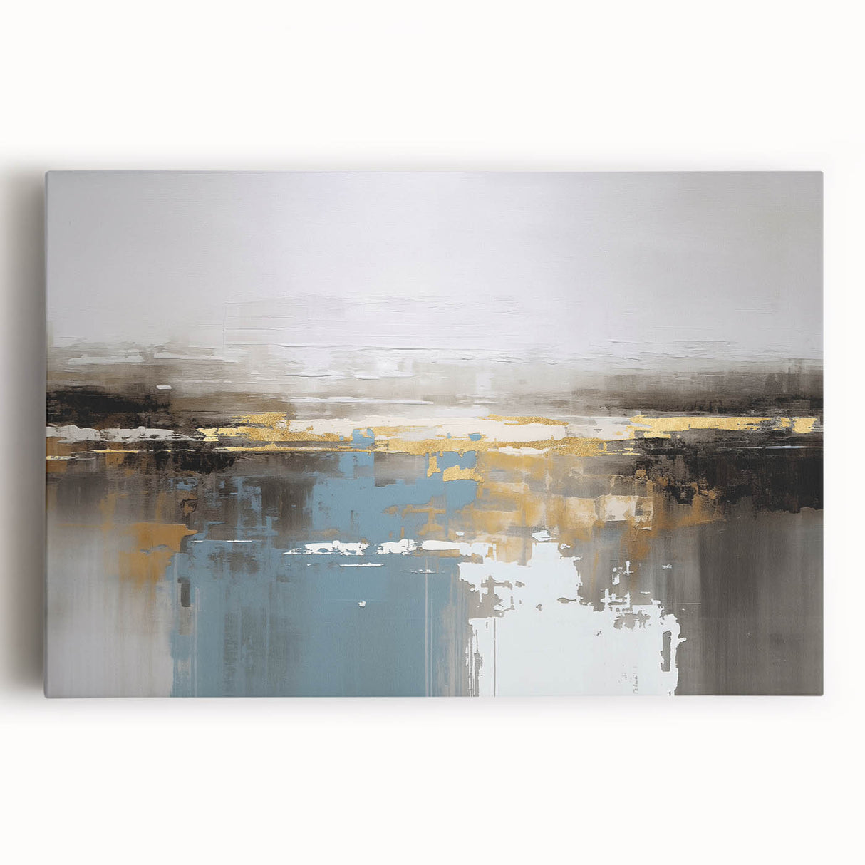 Abstract wall art canvas featuring vibrant colors and geometric shapes, designed to enhance modern decor, rolled and securely packaged in cardboard for delivery.