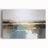 Abstract wall art canvas featuring vibrant colors and geometric shapes, designed to enhance modern decor, rolled and securely packaged in cardboard for delivery.