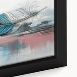 Abstract wall art canvas featuring vibrant colors and geometric patterns, rolled and packaged in a protective cardboard tube, ideal for modern home decor.