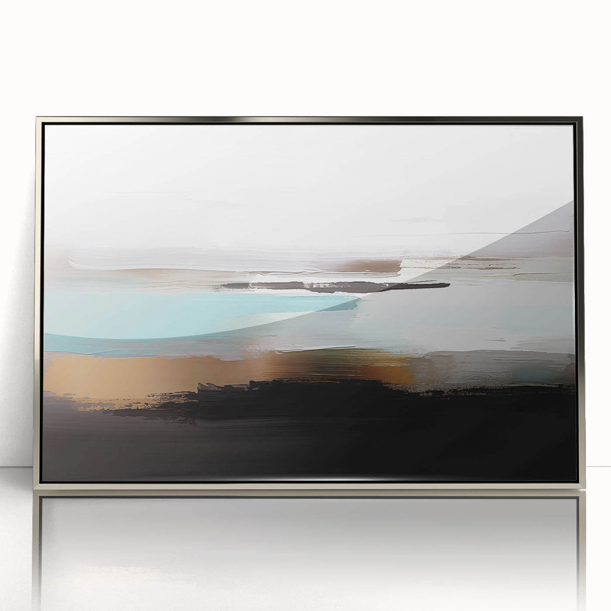Vibrant abstract wall art canvas print showcasing swirling blue and orange colors, ideal for modern home décor and artistic enhancement.