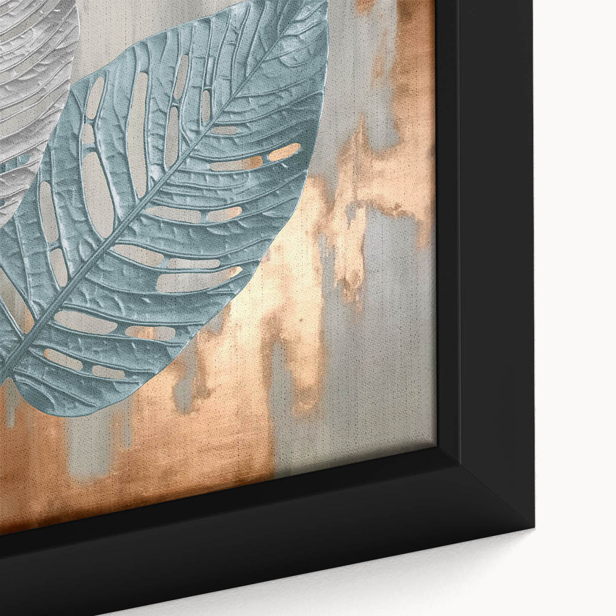Modern Strokes and Lines Abstract Art with Feather Motif on Canvas