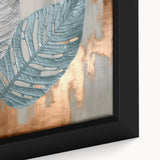 Modern Strokes and Lines Abstract Art with Feather Motif on Canvas