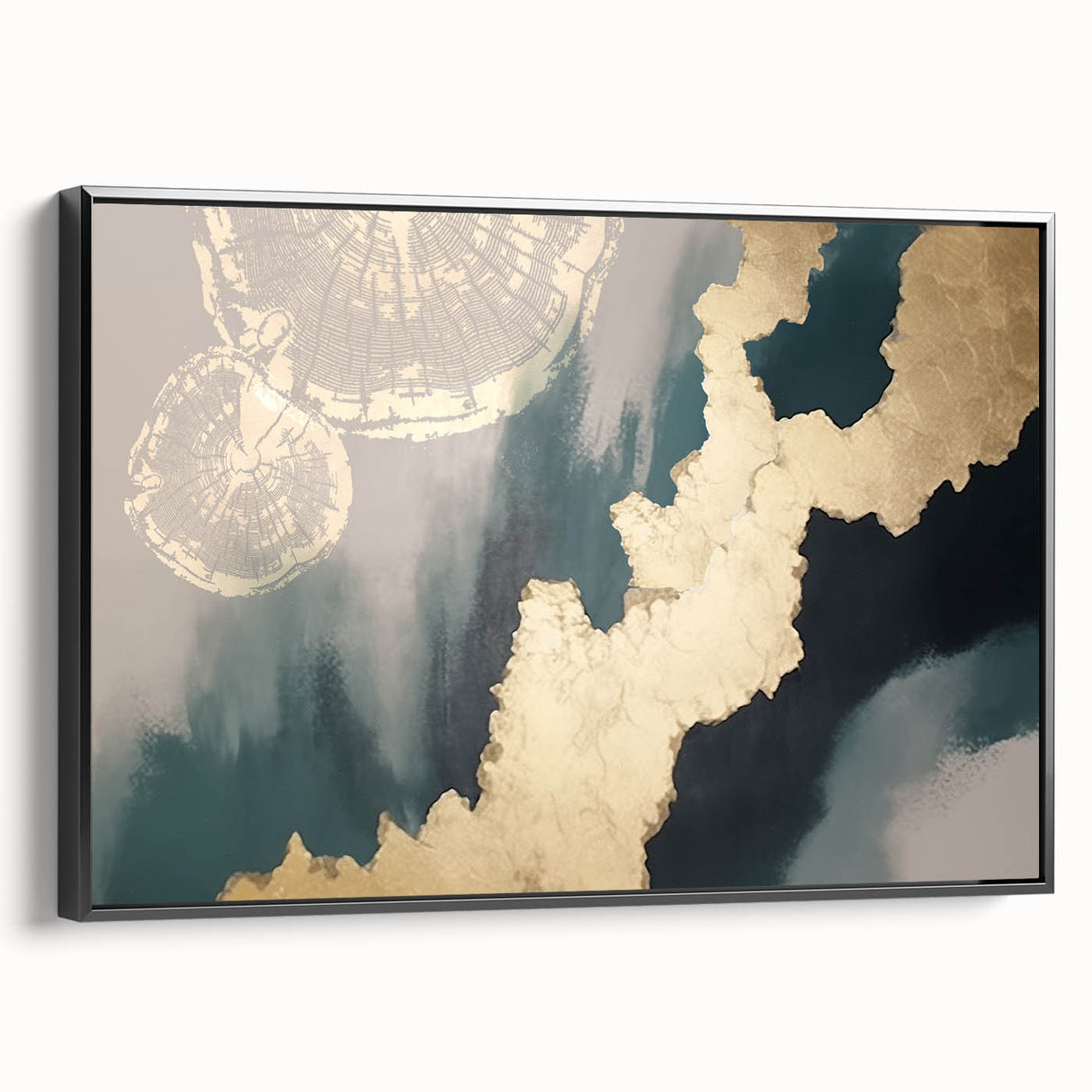 Abstract canvas artwork showcasing vibrant geometric patterns in bold colors, ideal for modern home decor. Packaged securely in a protective cardboard tube for delivery.
