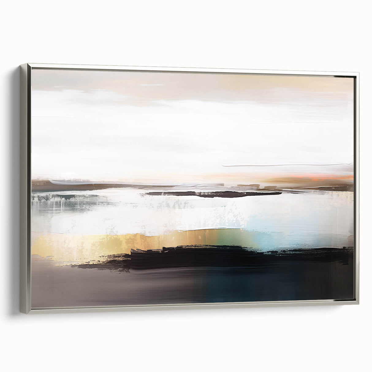 Colorful abstract canvas artwork showcasing vibrant geometric shapes in blue, orange, and yellow tones, perfect for modern home decor.
