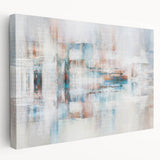 Abstract geometric wall art print in vibrant colors, showcasing dynamic shapes and patterns, ideal for modern home decor and aesthetic enhancement.