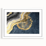 Colorful abstract wall art on textured canvas displaying vibrant hues of blue, orange, and yellow, perfect for modern home decor. Ideal for art enthusiasts seeking a bold statement piece.