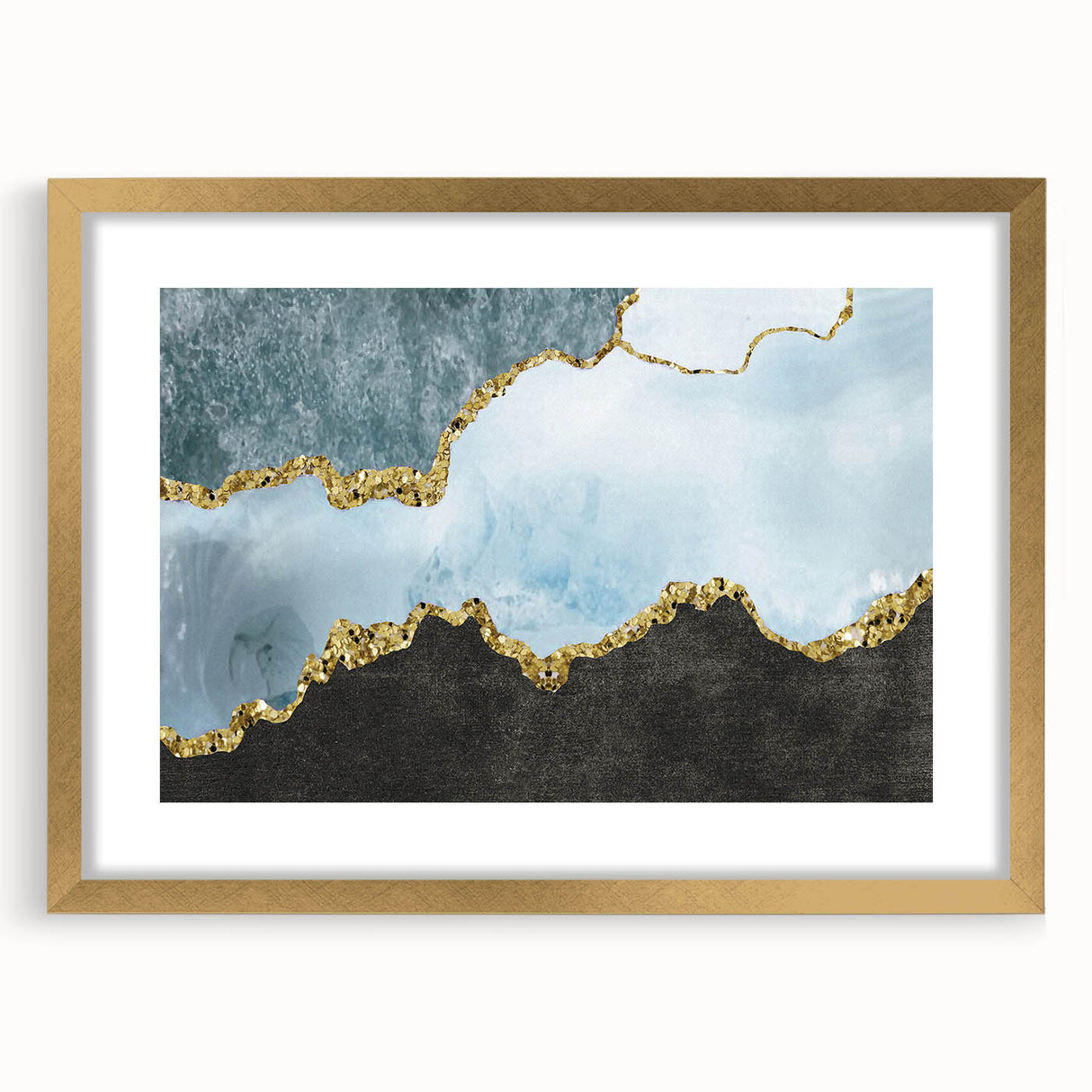 Vibrant abstract wall art canvas print showcasing dynamic swirling colors in shades of blue, orange, and yellow, perfect for modern decor.