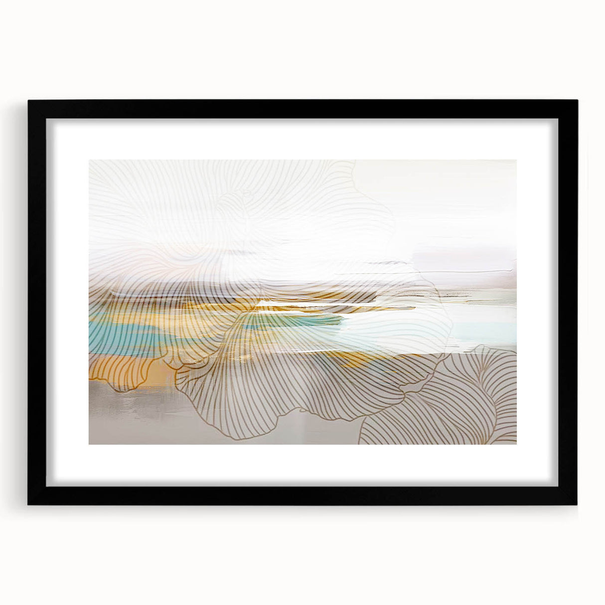 Colorful abstract canvas art print featuring vibrant swirls of blue, orange, and yellow, ideal for modern home decor and artistic displays.