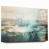 Abstract canvas artwork showcasing vibrant blue and gold swirls, ideal for modern decor. Perfect for adding a bold touch to any room.