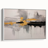 Abstract canvas art print showcasing vibrant blue and orange swirls with textured brush strokes, ideal for modern home decor.