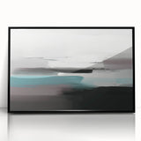 Colorful abstract wall art print on canvas showcasing vibrant geometric shapes in blue, orange, and yellow hues, ideal for modern home decor.
